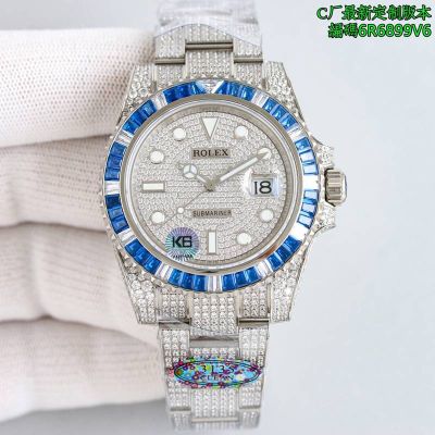 Rolex Submariner 40mm 6R6899V6 Dandong 2824 Movement Blue/Green/ Rainbow Diamond Watch